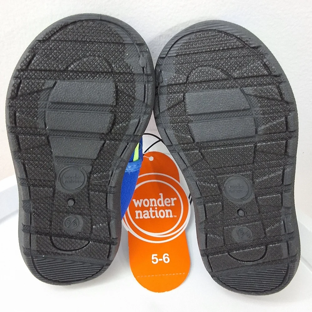 Wonder Nation Kids Boys Blue Water Shoes, Size 5-6, New With Tag